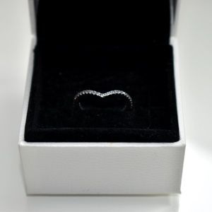 Pandora Sparkling Wishbone Ring